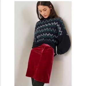 Anthropologie velvet skirt